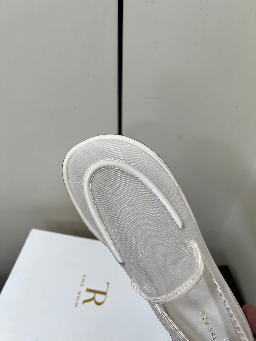The Row Loafer White Mesh And Sheepskin 340016