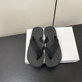 The Row Dune Flatform Thong Sandal In Black Rubber And Black Canvas 340028