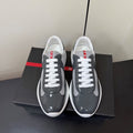Prada America's Cup Sneaker Dark Grey White Patent Leather Mesh 618928
