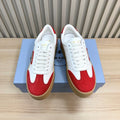 Prada Downtown Bold Red White Nappa Leather & Suede 564145