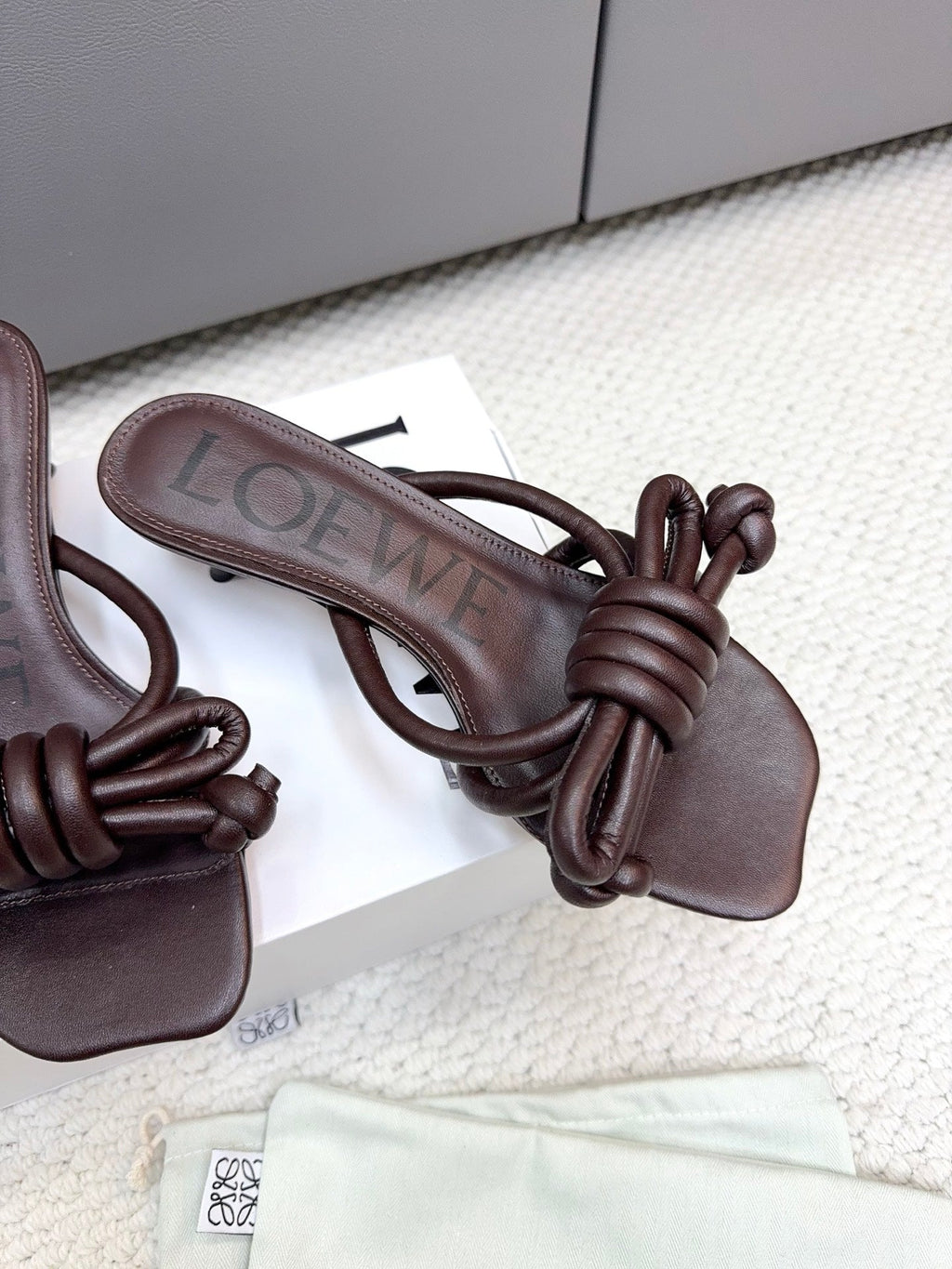 Loewe Flamenco Knot Chocolate Sheepskin 664828