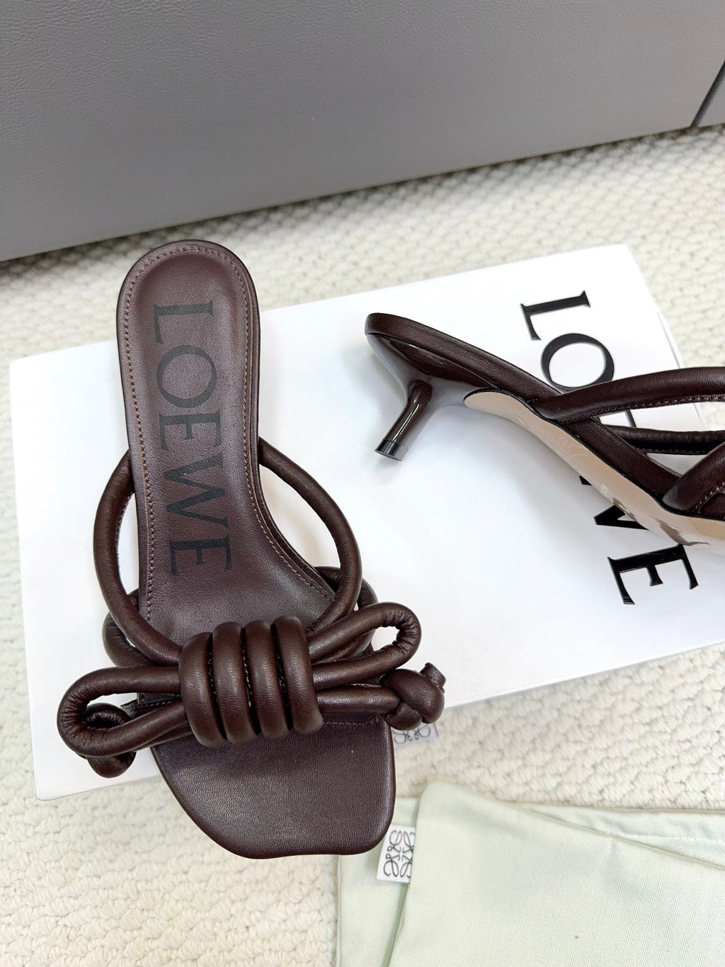 Loewe Flamenco Knot Chocolate Sheepskin 664828