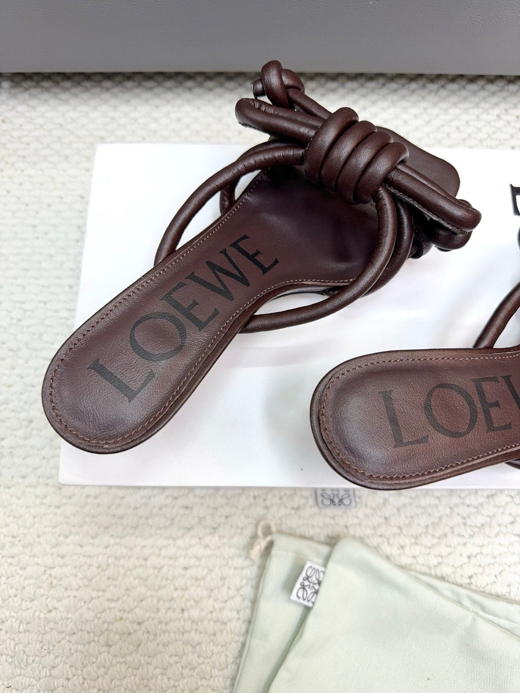 Loewe Flamenco Knot Chocolate Sheepskin 664828