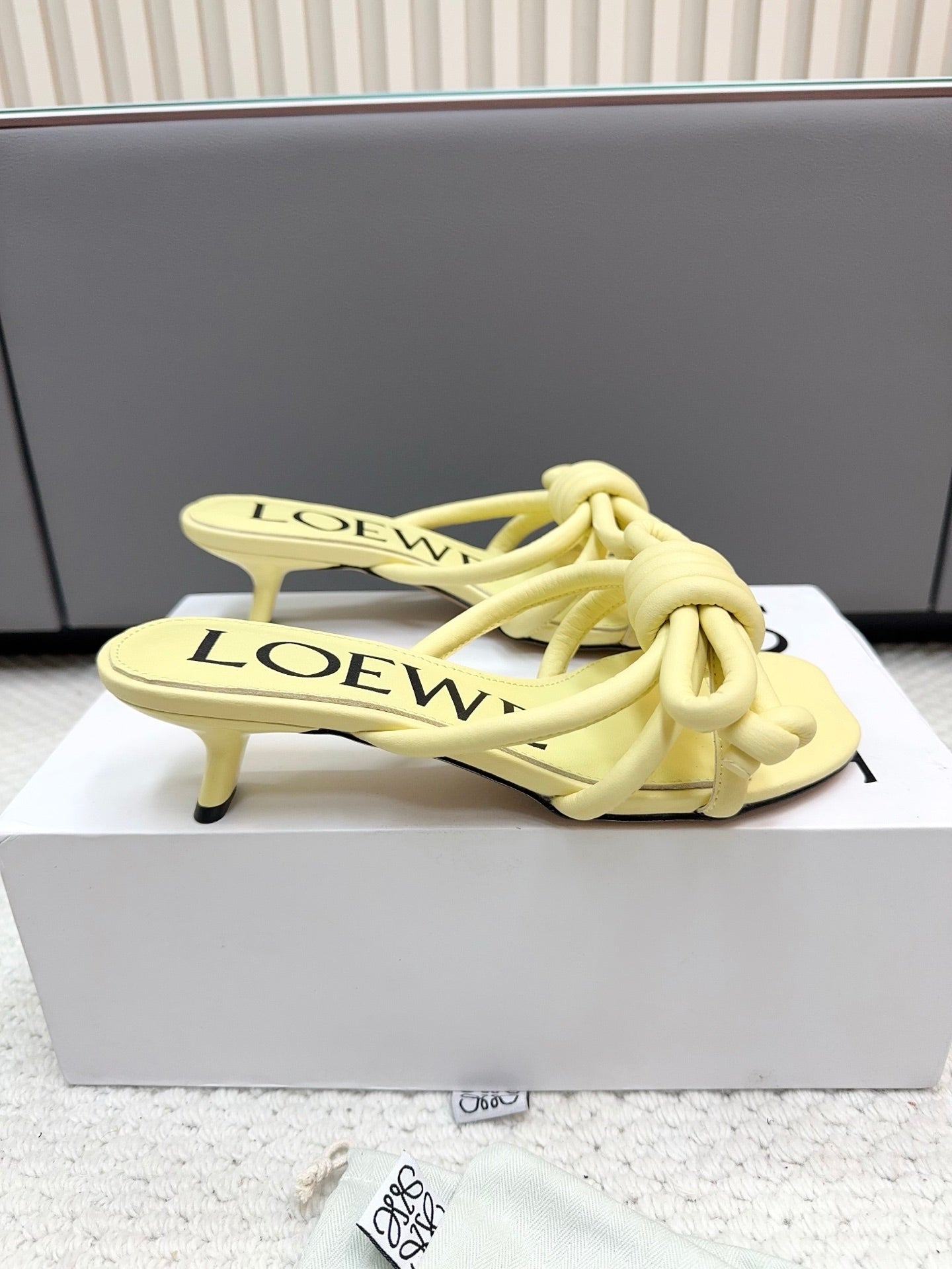 Loewe Flamenco Knot Lemon Yellow Sheepskin 664829
