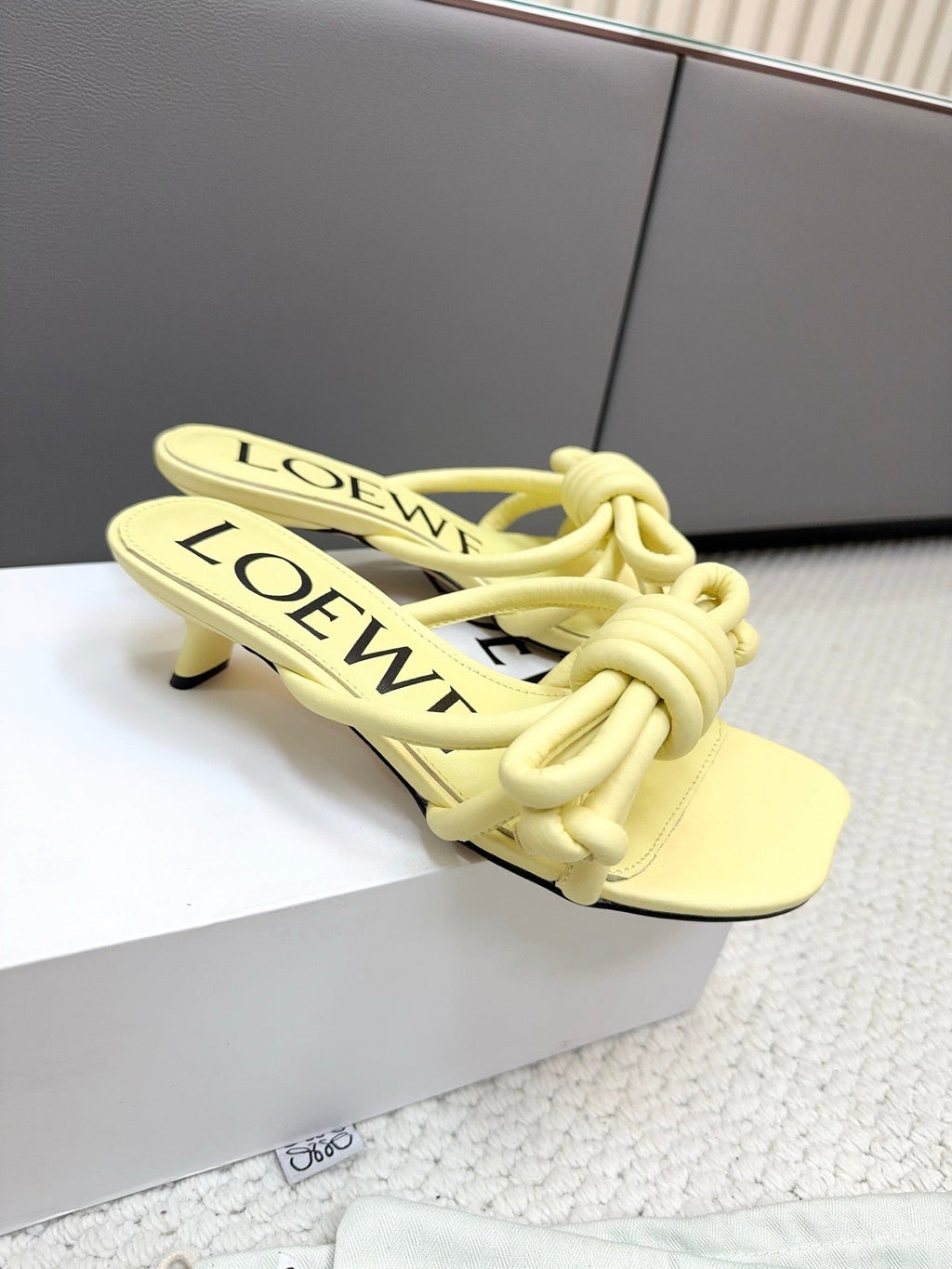 Loewe Flamenco Knot Lemon Yellow Sheepskin 664829