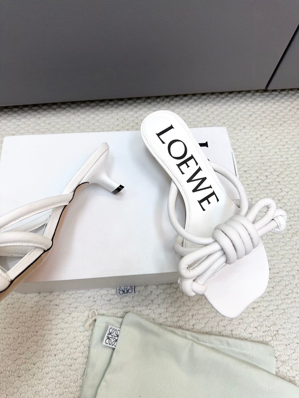 Loewe Flamenco Knot White Sheepskin 664831