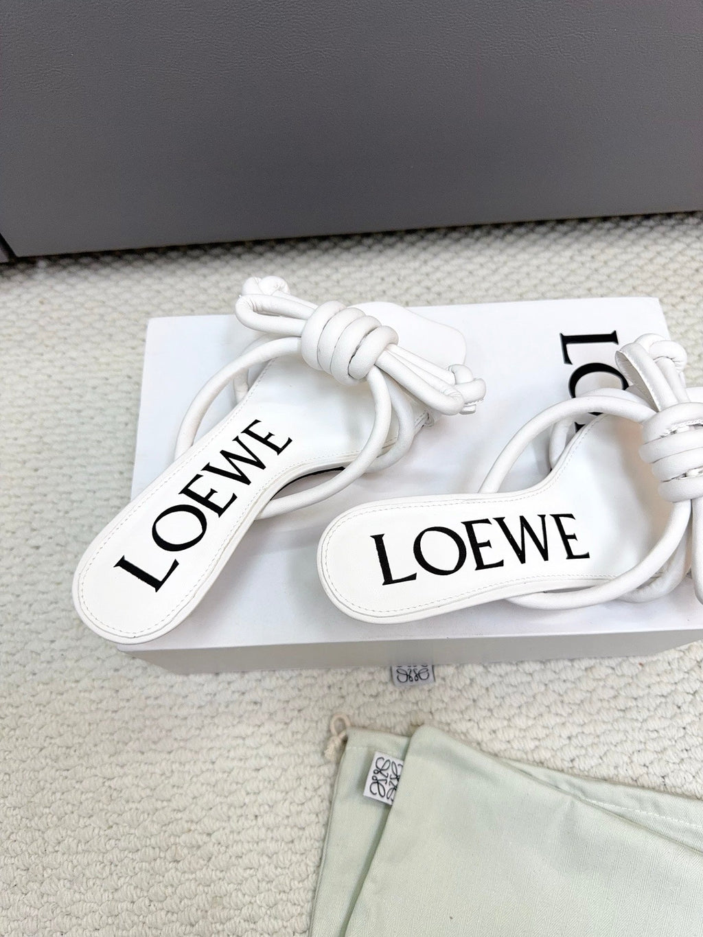Loewe Flamenco Knot White Sheepskin 664831