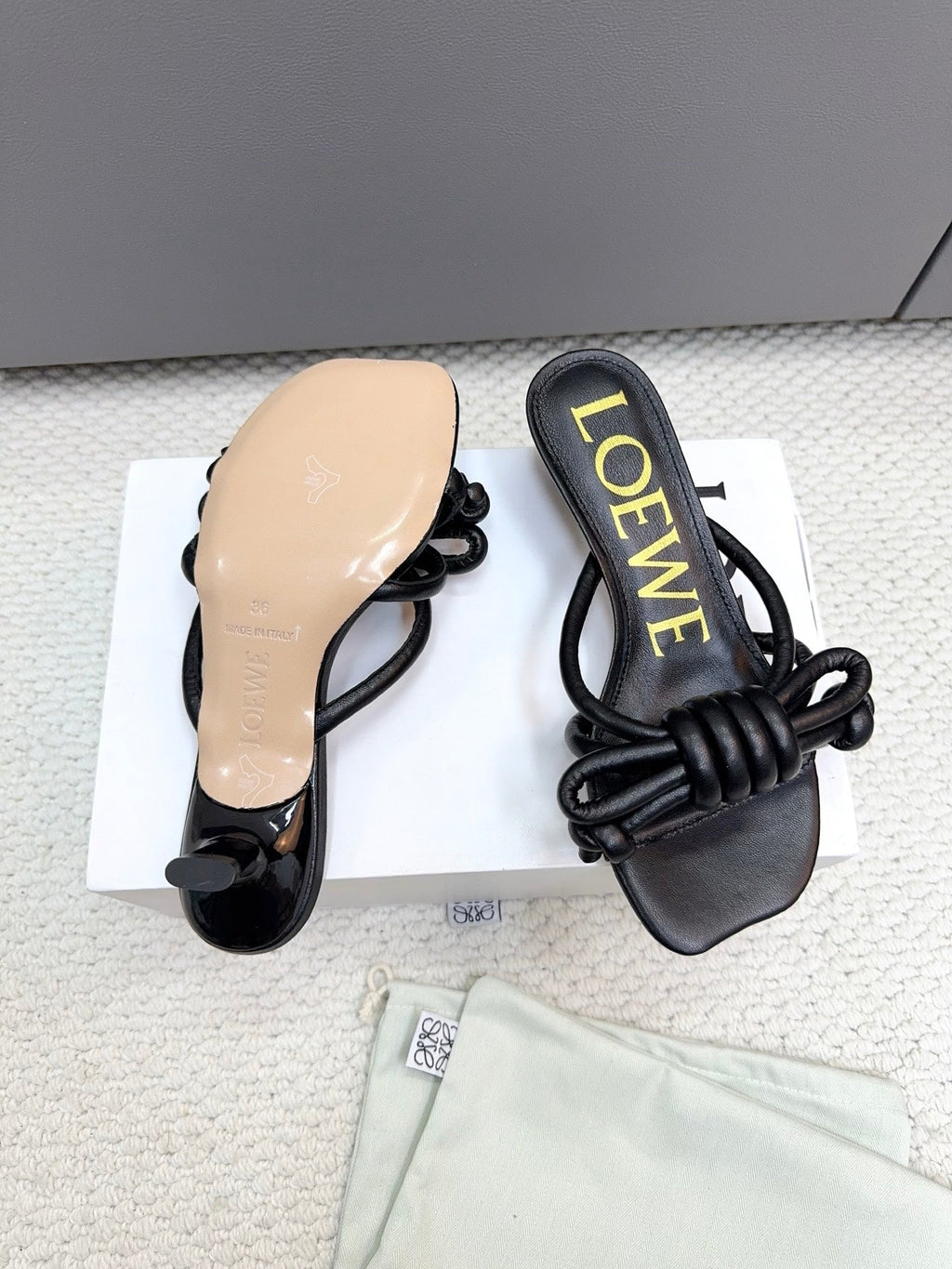 Loewe Flamenco Knot Black Sheepskin 664832