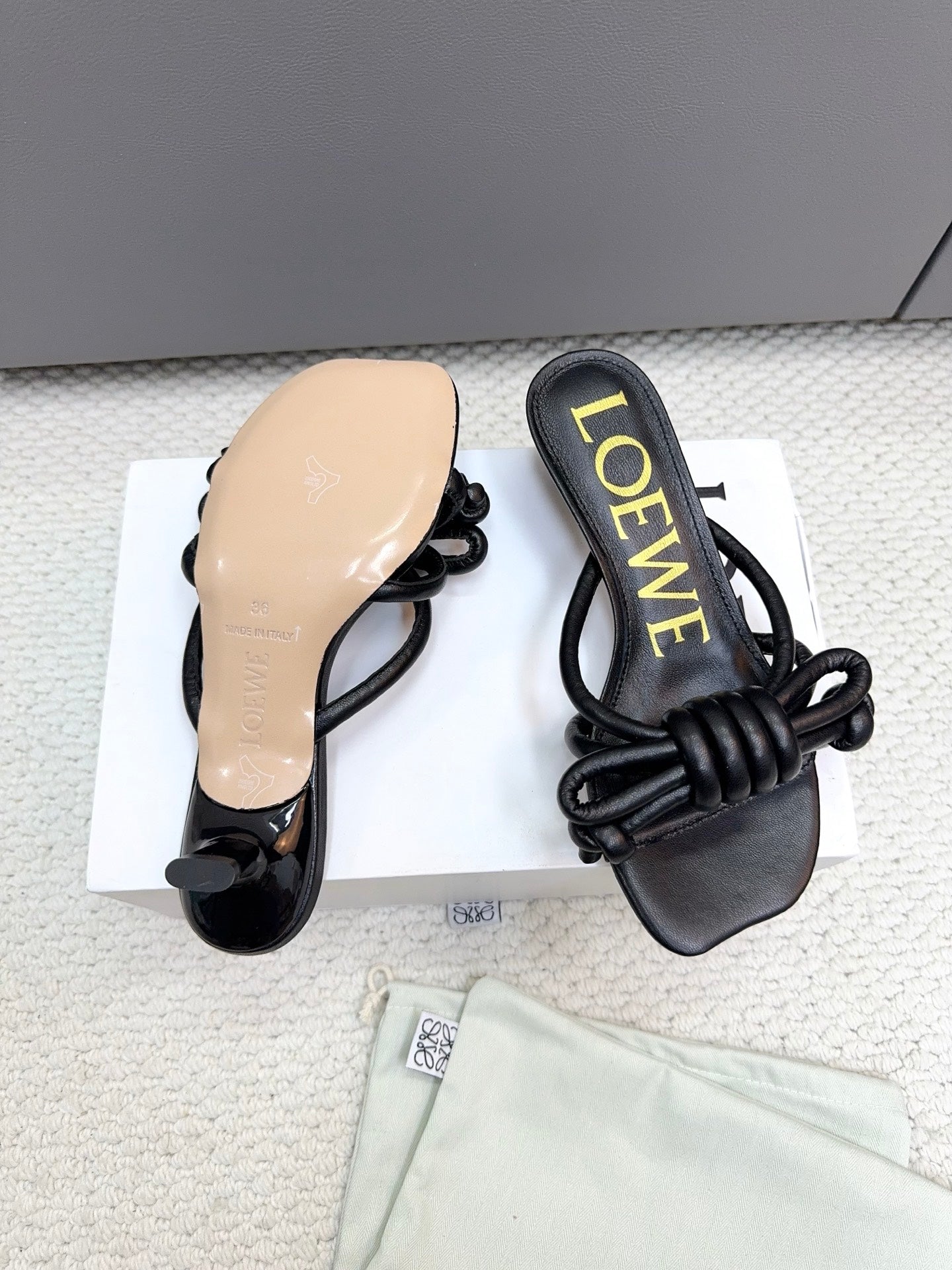 Loewe Flamenco Knot Black Sheepskin 664832