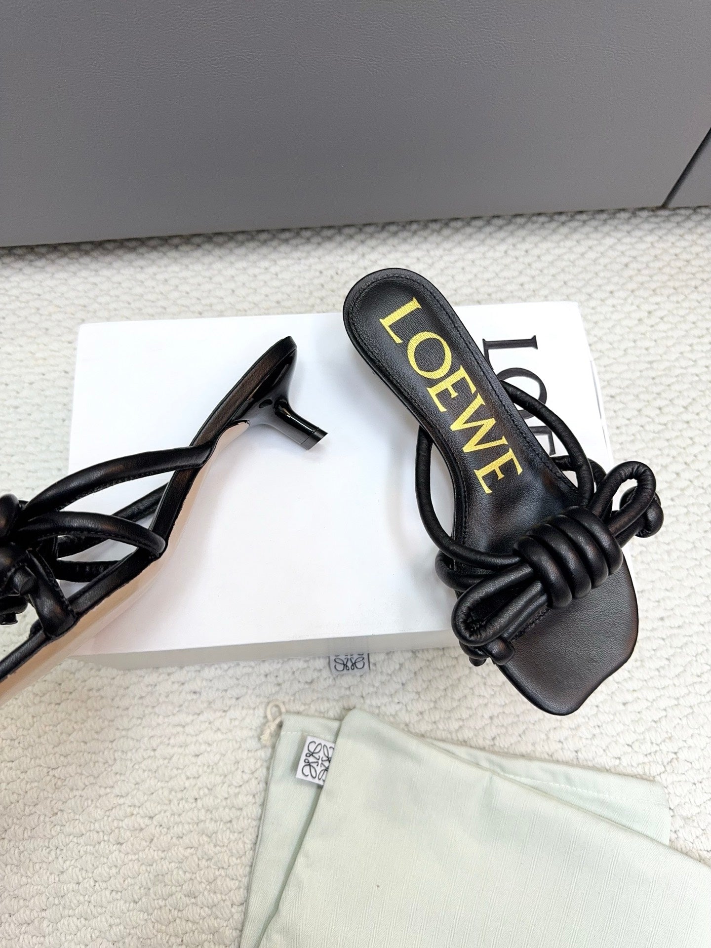Loewe Flamenco Knot Black Sheepskin 664832