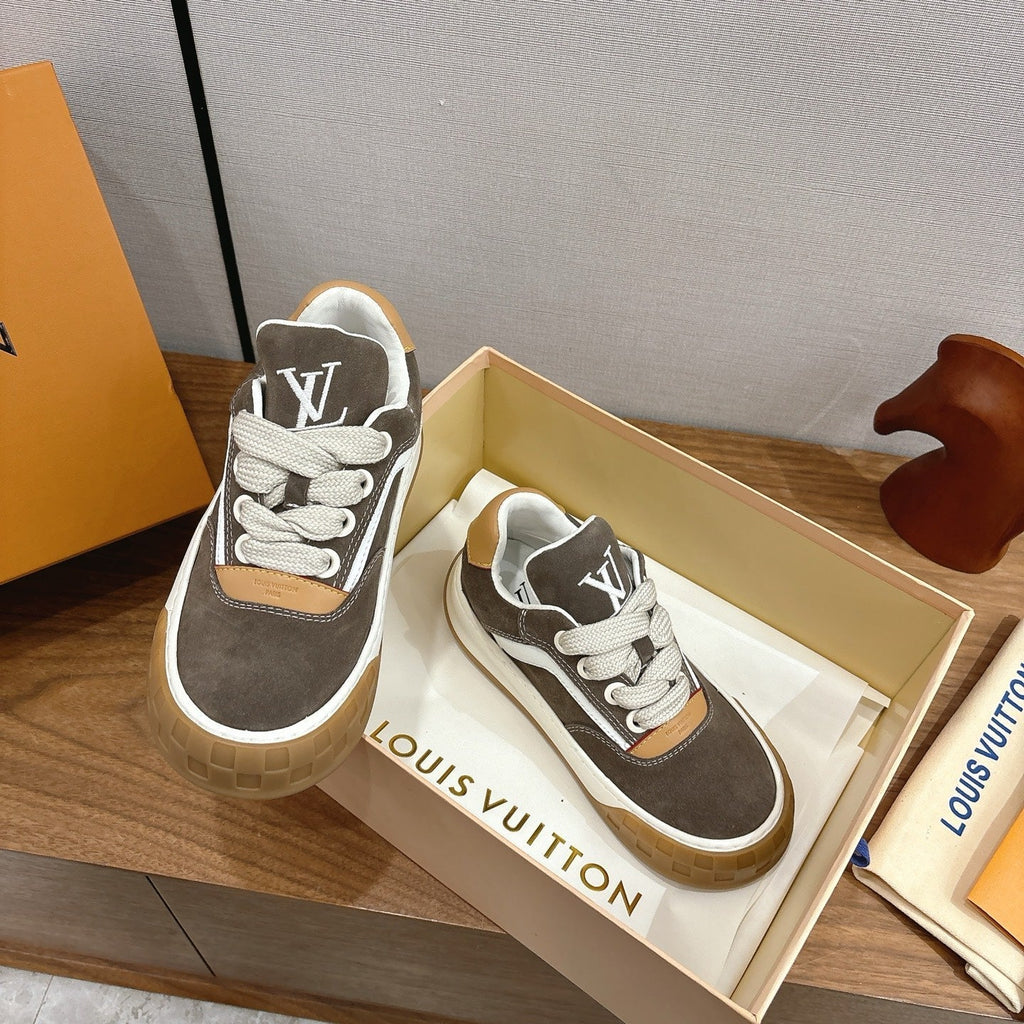 LV 2026 Tilted Sneaker Gray Suede Leather 594931
