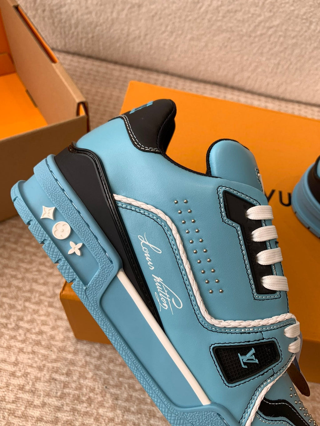 LV Trainer Sneaker Blue Cowhide