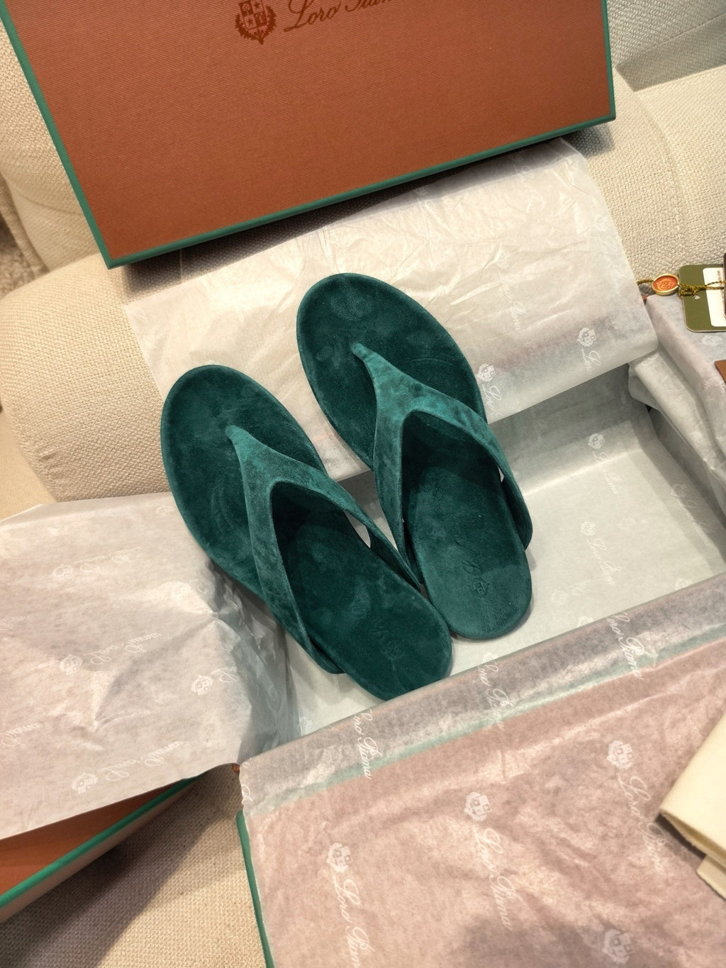 LP Ida Thong Sandal Teal Green Suede 798916