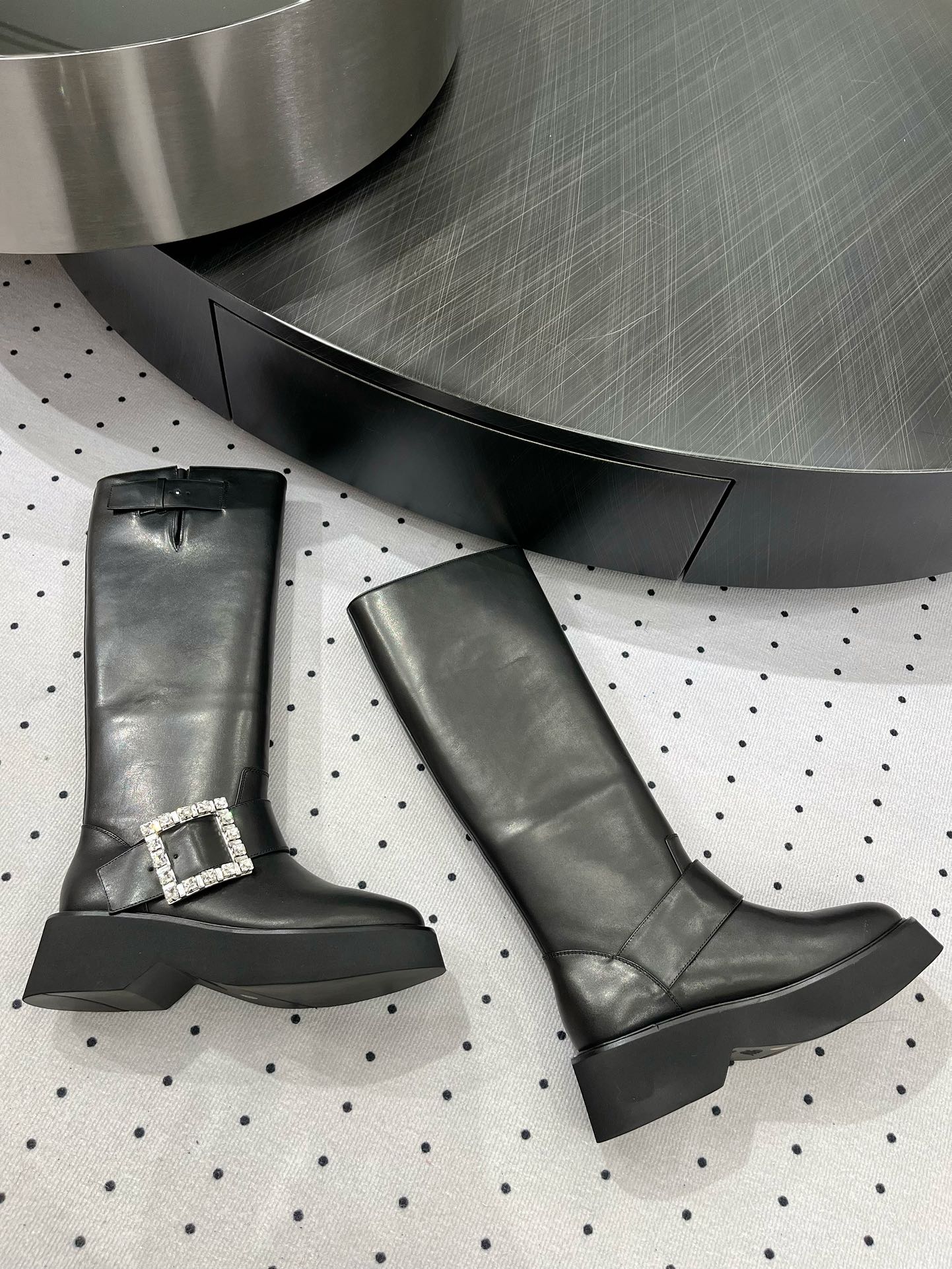 Viv Ranger Diamond Boots Black Calfskin 365207