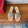 RC 25 Crystal Chandelier Sandals Orange Sheepskin 221960