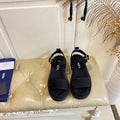 Prada Front Strap Sandal Black Canvas 687802