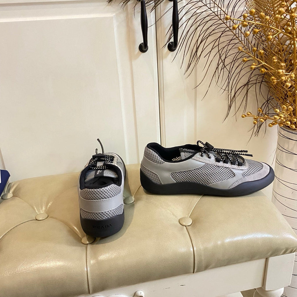 Prada Speedrock Sneaker Grey Suede Mesh 687799