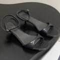 The Row 25S Strap High Heel Sandals 35mm Black Snake Pattern Cowhide 286197