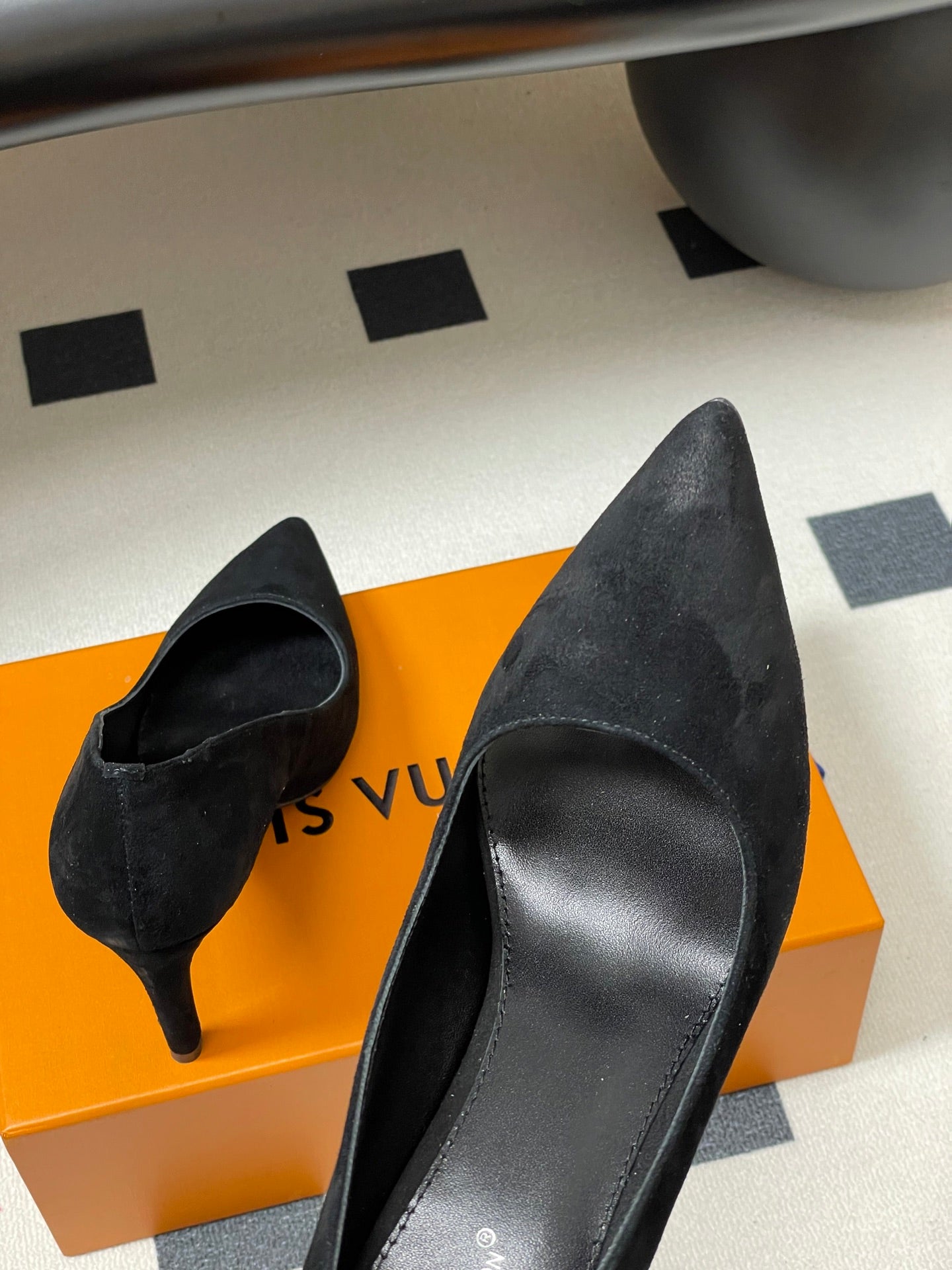LV GALA High Heels Flats Series 85mm Black Suede 534540