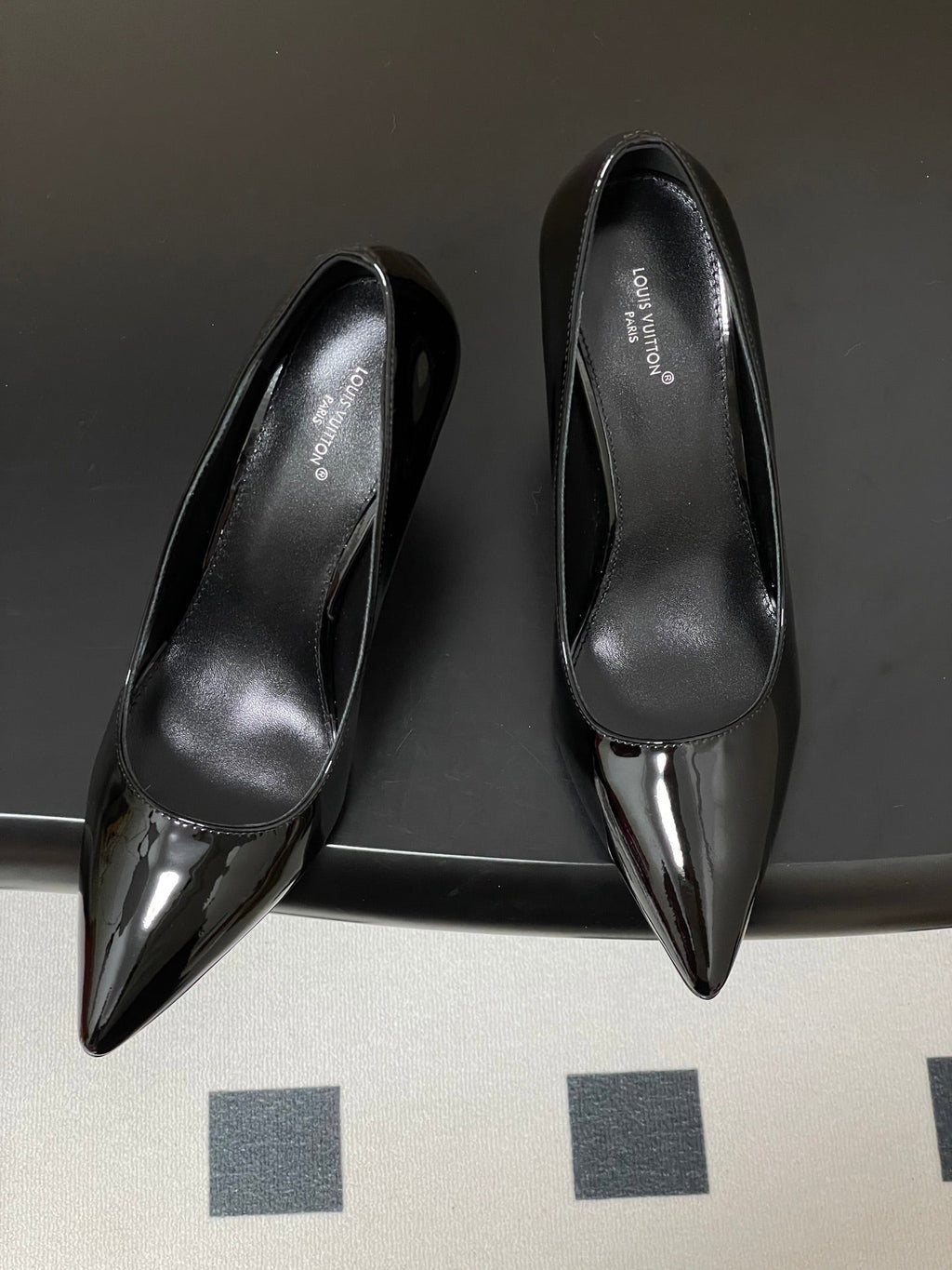 LV GALA High Heels Series Shoes 85mm Black Patent Leather 534542
