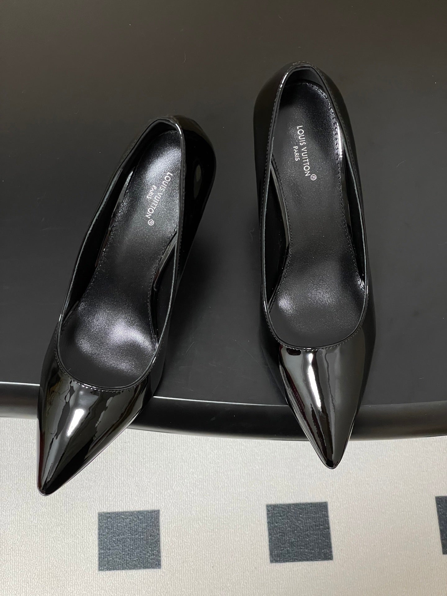 LV GALA High Heels Series Shoes 85mm Black Patent Leather 534542