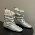 LV 25Fw Nomad Slip-on Ankle Boots Flat Silver Grain Leather Wool-lined 534593