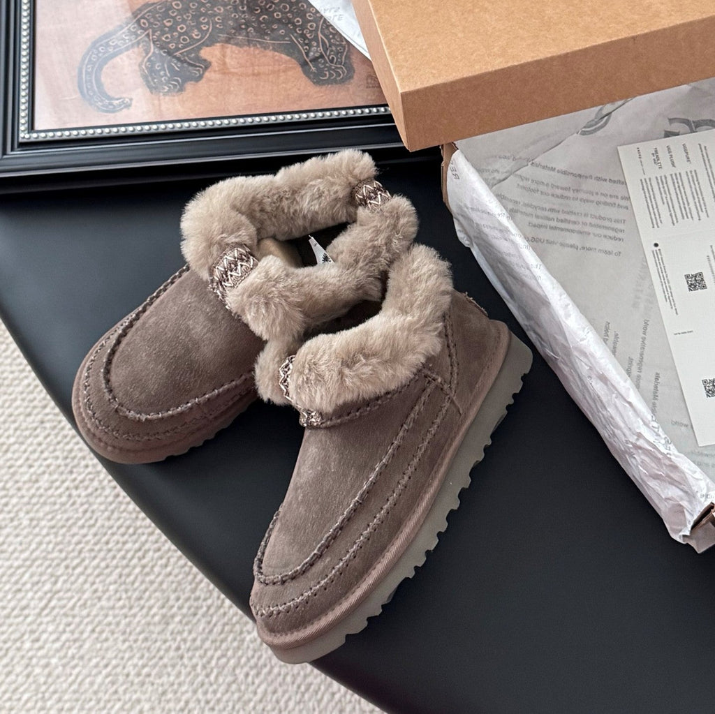 UGG Classic Ultra Mini Alpine Boots Coffeee Wool Suede 508054