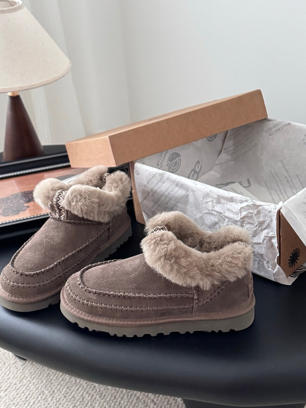 UGG Classic Ultra Mini Alpine Boots Coffeee Wool Suede 508054