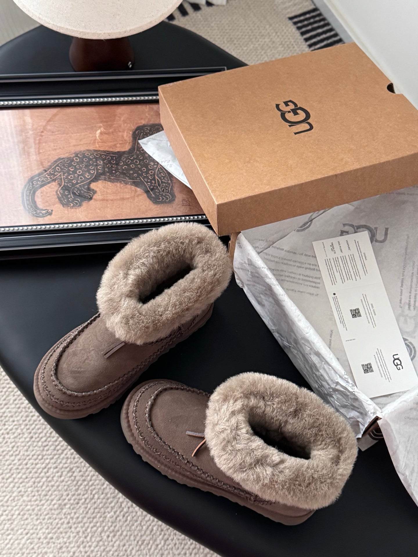 UGG Classic Ultra Mini Alpine Boots Coffee Wool Suede 508050