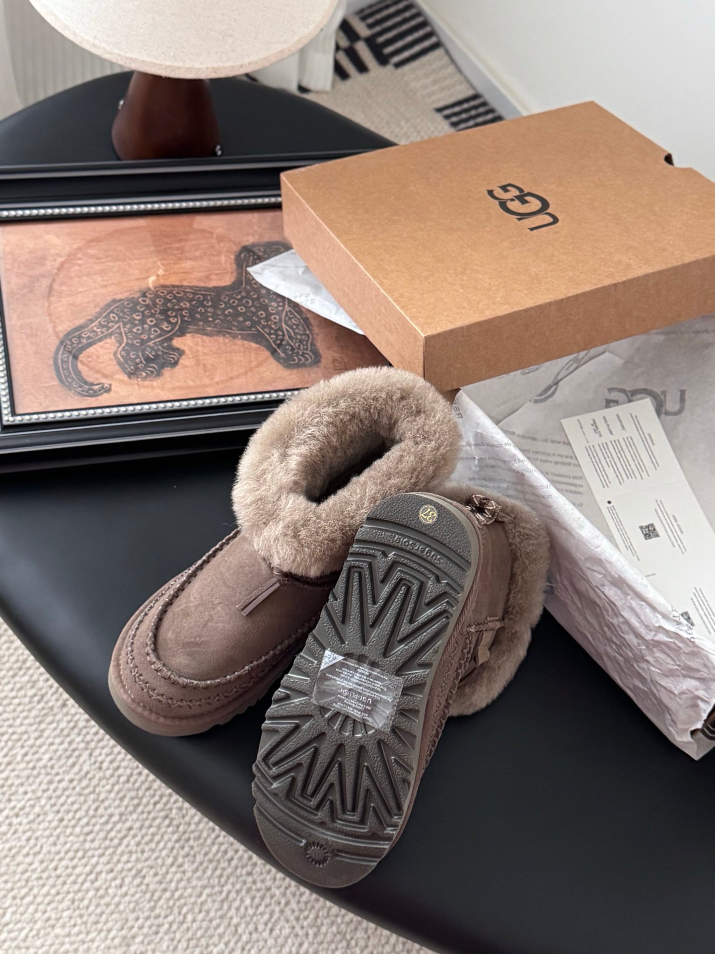 UGG Classic Ultra Mini Alpine Boots Coffee Wool Suede 508050