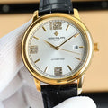 Patek Philippe Calatrava 40mm Gemstone-set Hour Marker Gold Case Black Leather Strap