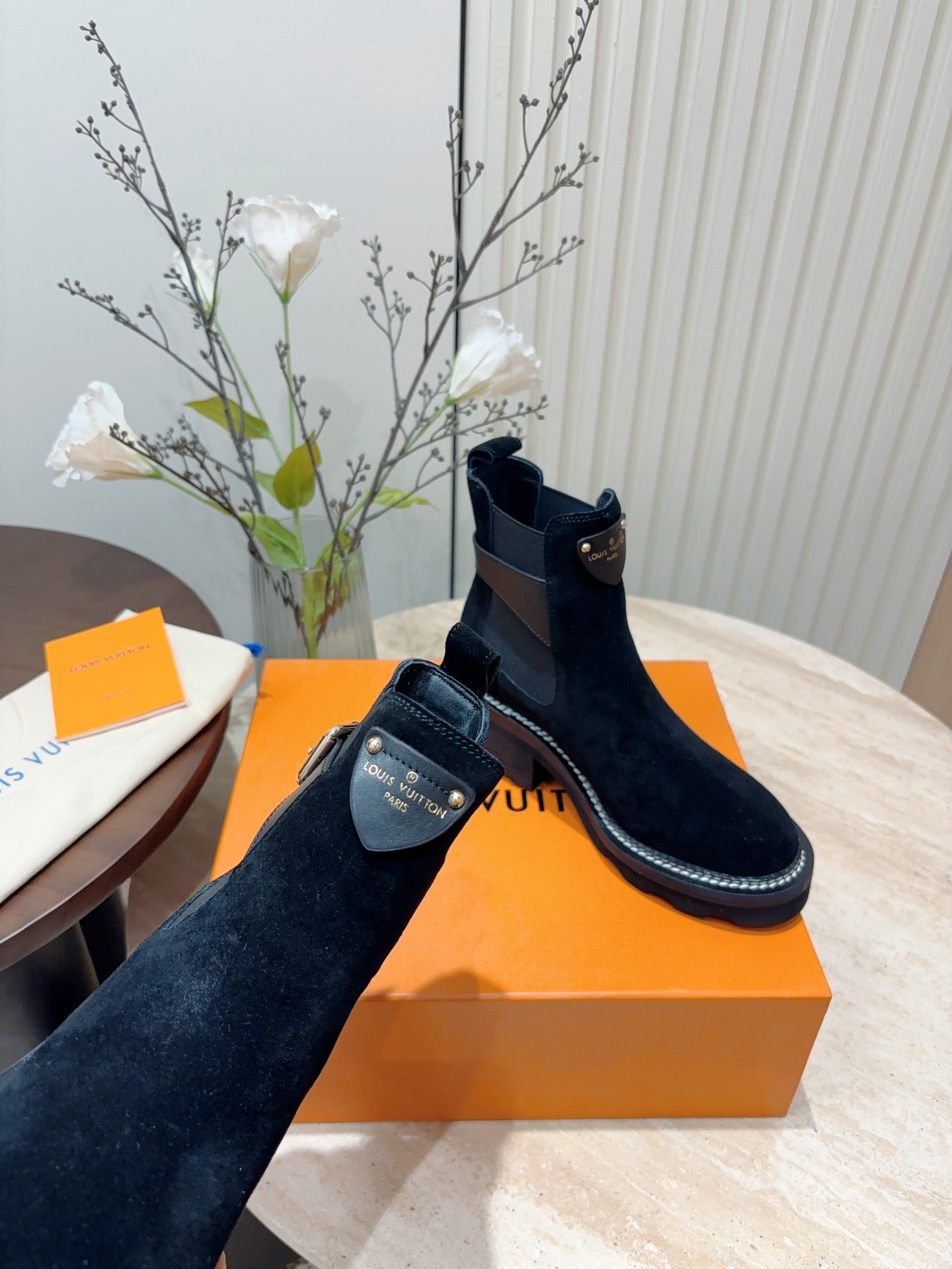 LV Beaubourg Ankle Boot Black Suede