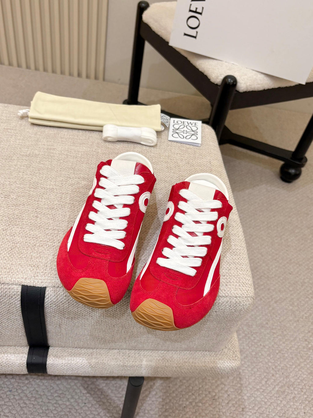 Loewe Ballet Runner Slip-On Red Suede Nylon 833799