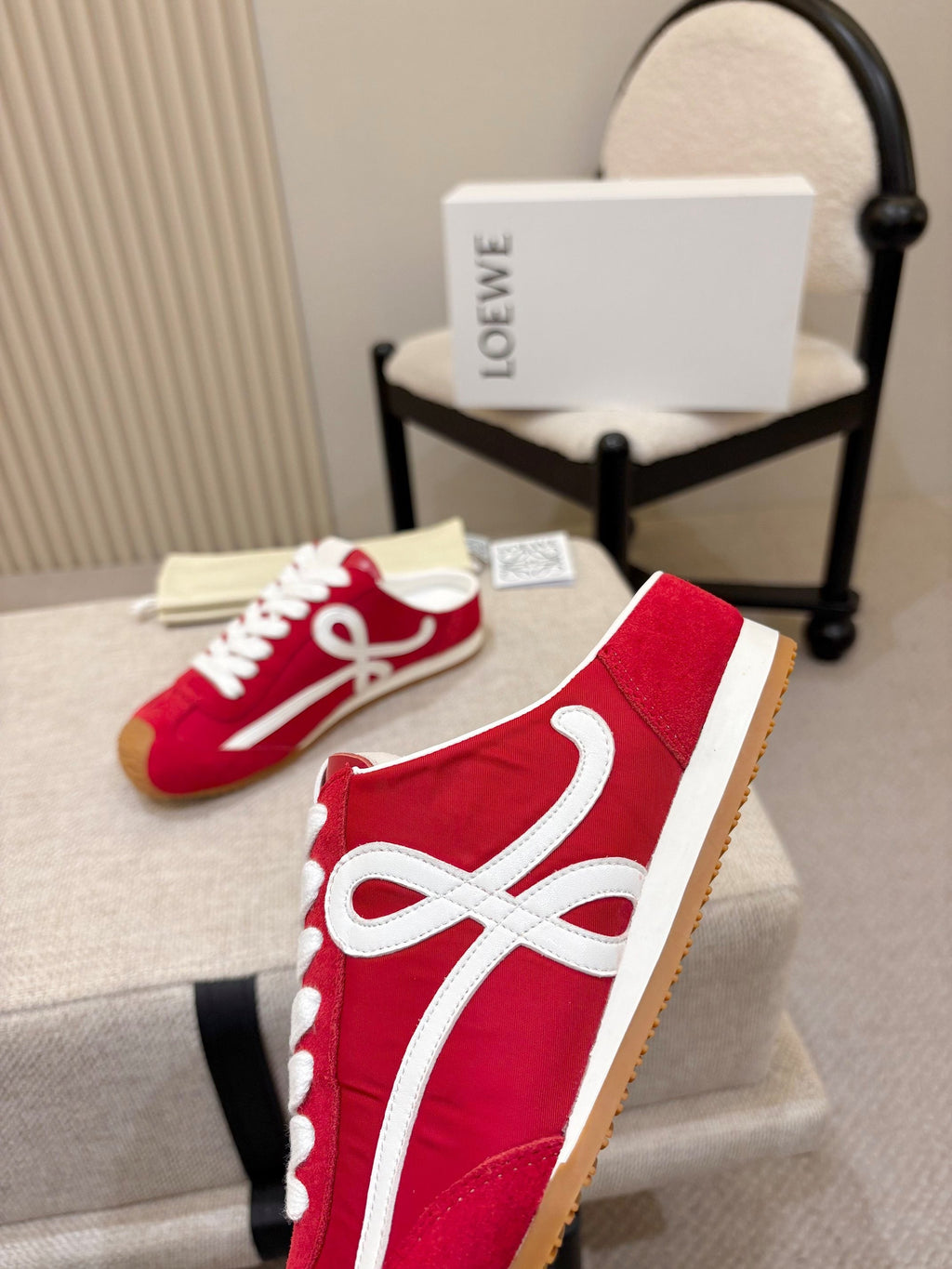 Loewe Ballet Runner Slip-On Red Suede Nylon 833799
