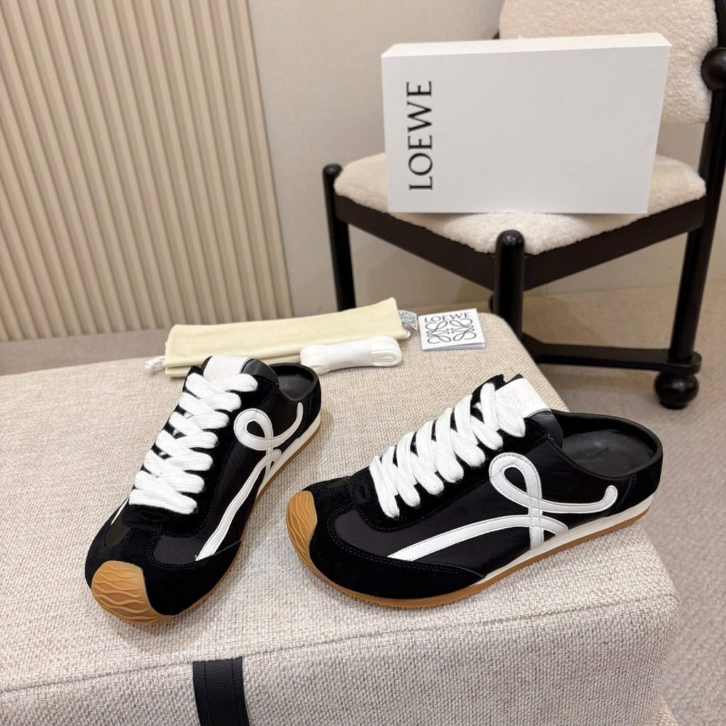 Loewe Ballet Runner Slip-On Black Suede Nylon 833800