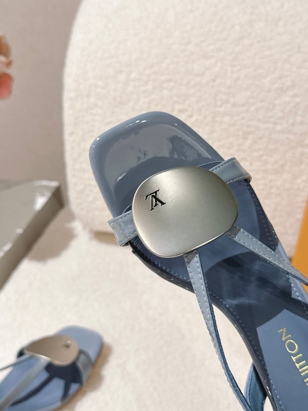 LV Sunkiss Sandals Stale Blue Sheepskin 840382