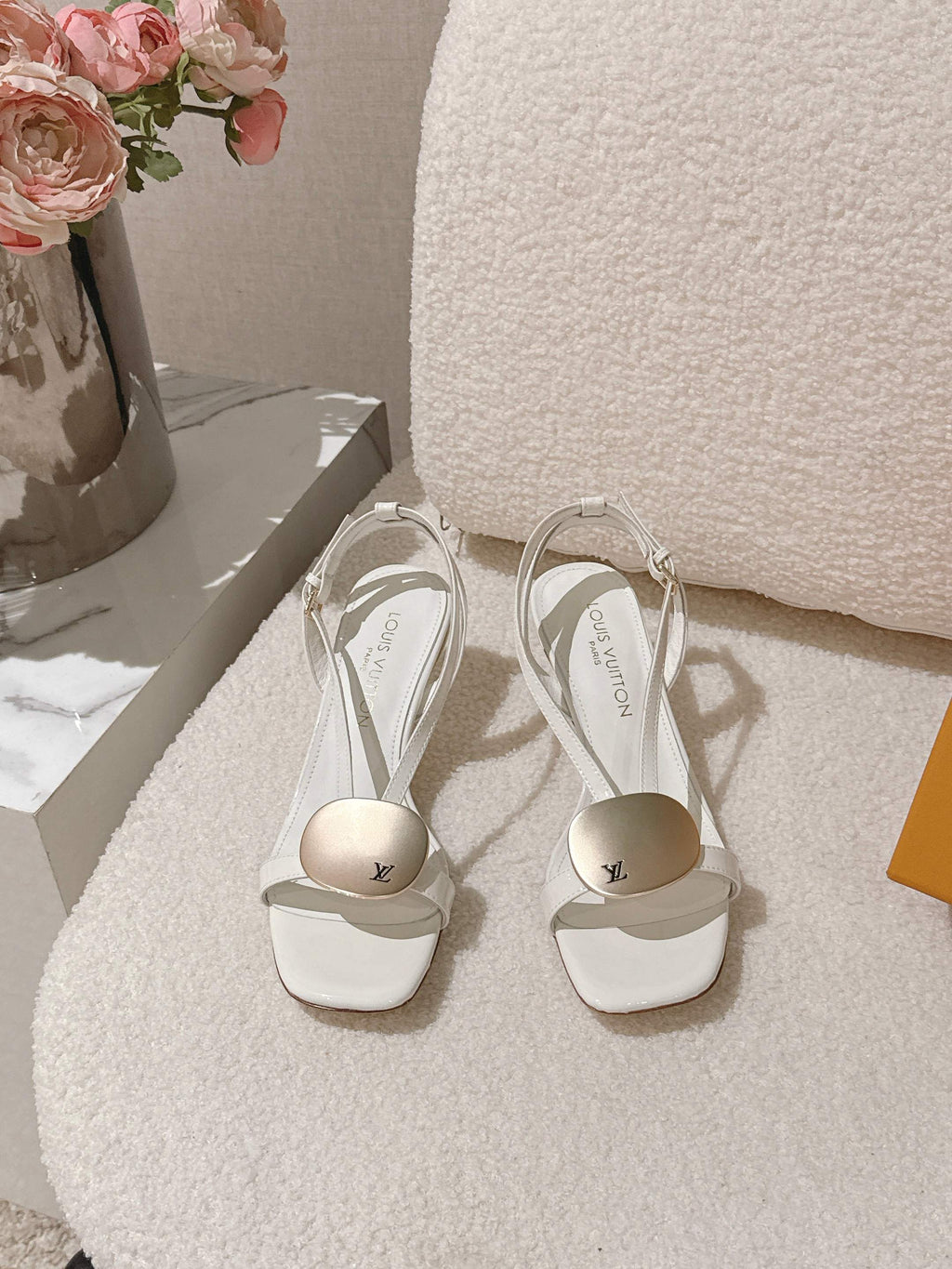 LV Sunkiss Sandals White Sheepskin 840383