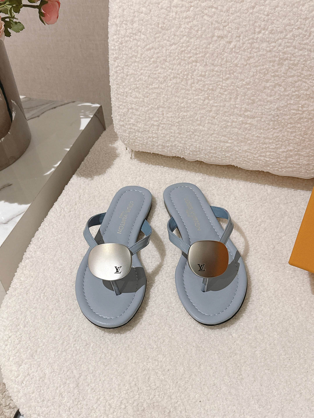 LV Sunkiss Mules Stale Blue Sheepskin 840384