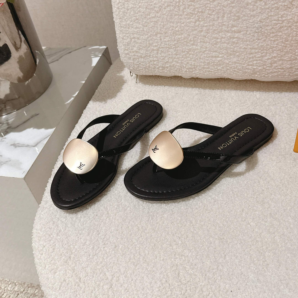 LV Sunkiss Mules Black Sheepskin 840385
