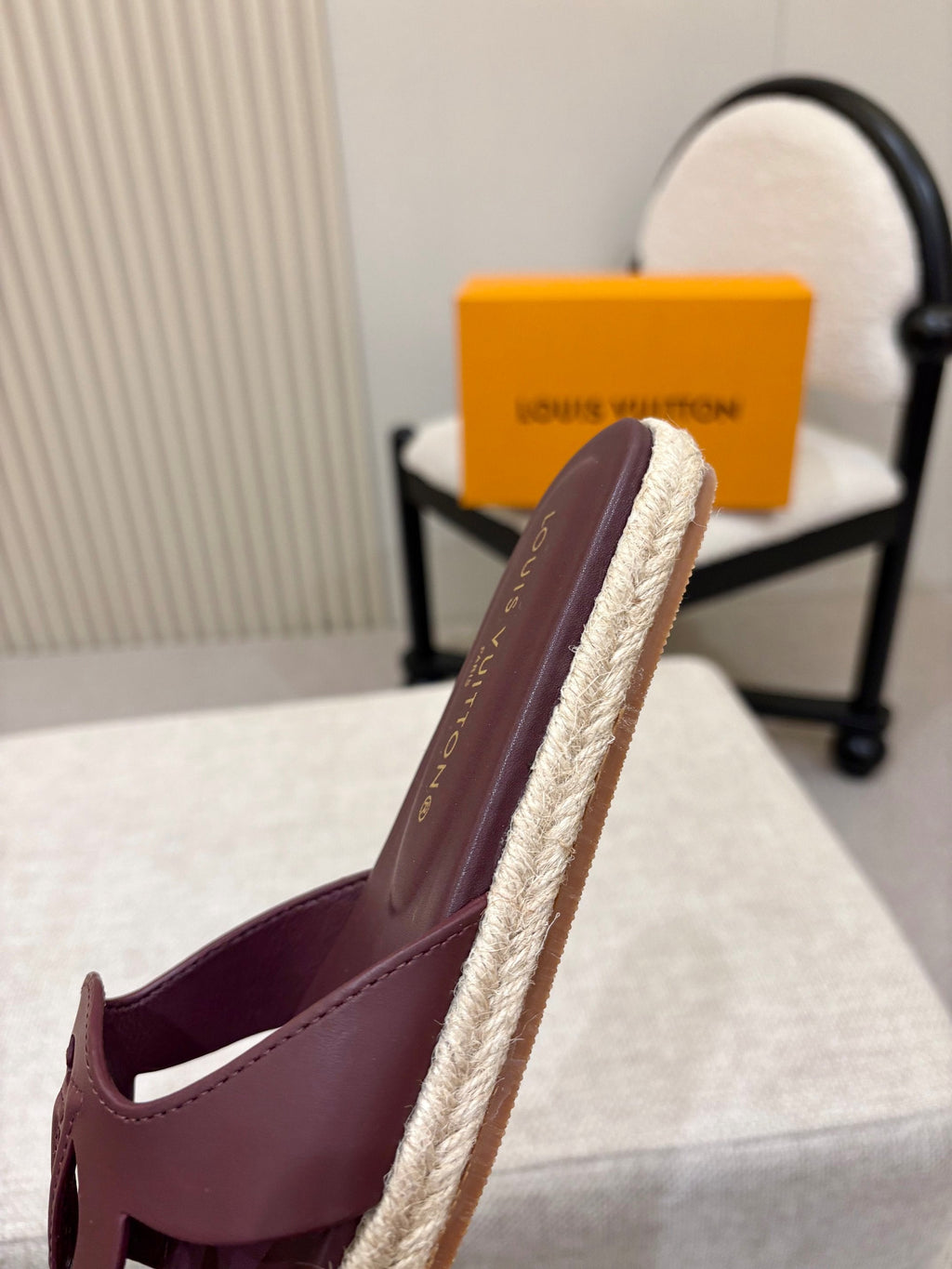 LV Isola Flat Mule Espadrille Burugndy Cowhide 847118