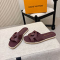 LV Isola Flat Mule Espadrille Burugndy Cowhide 847118