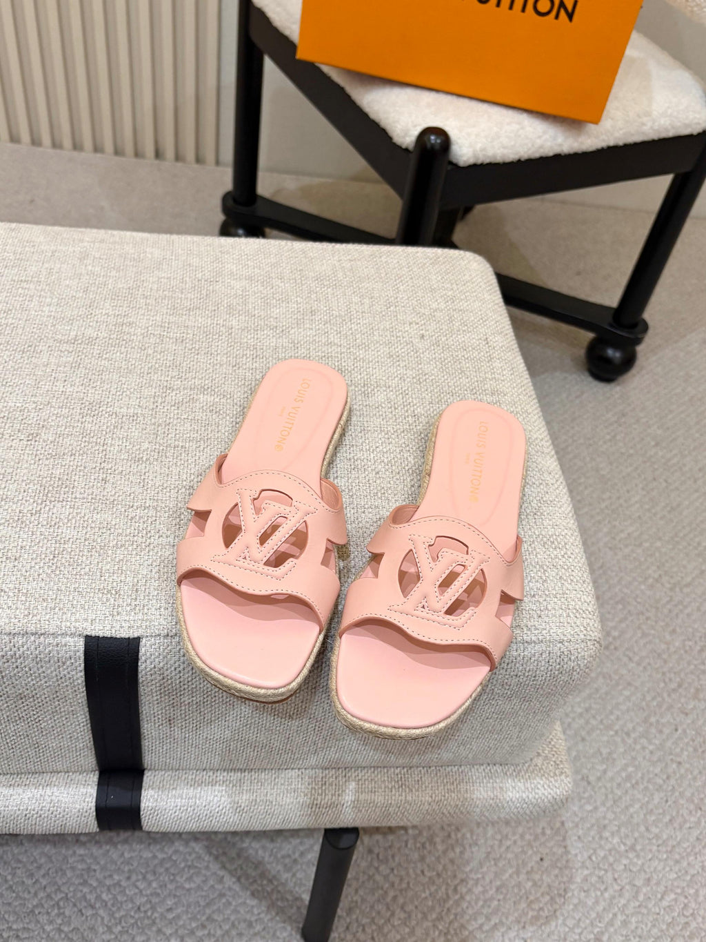 LV Isola Flat Mule Espadrille Light Pink Cowhide 847119