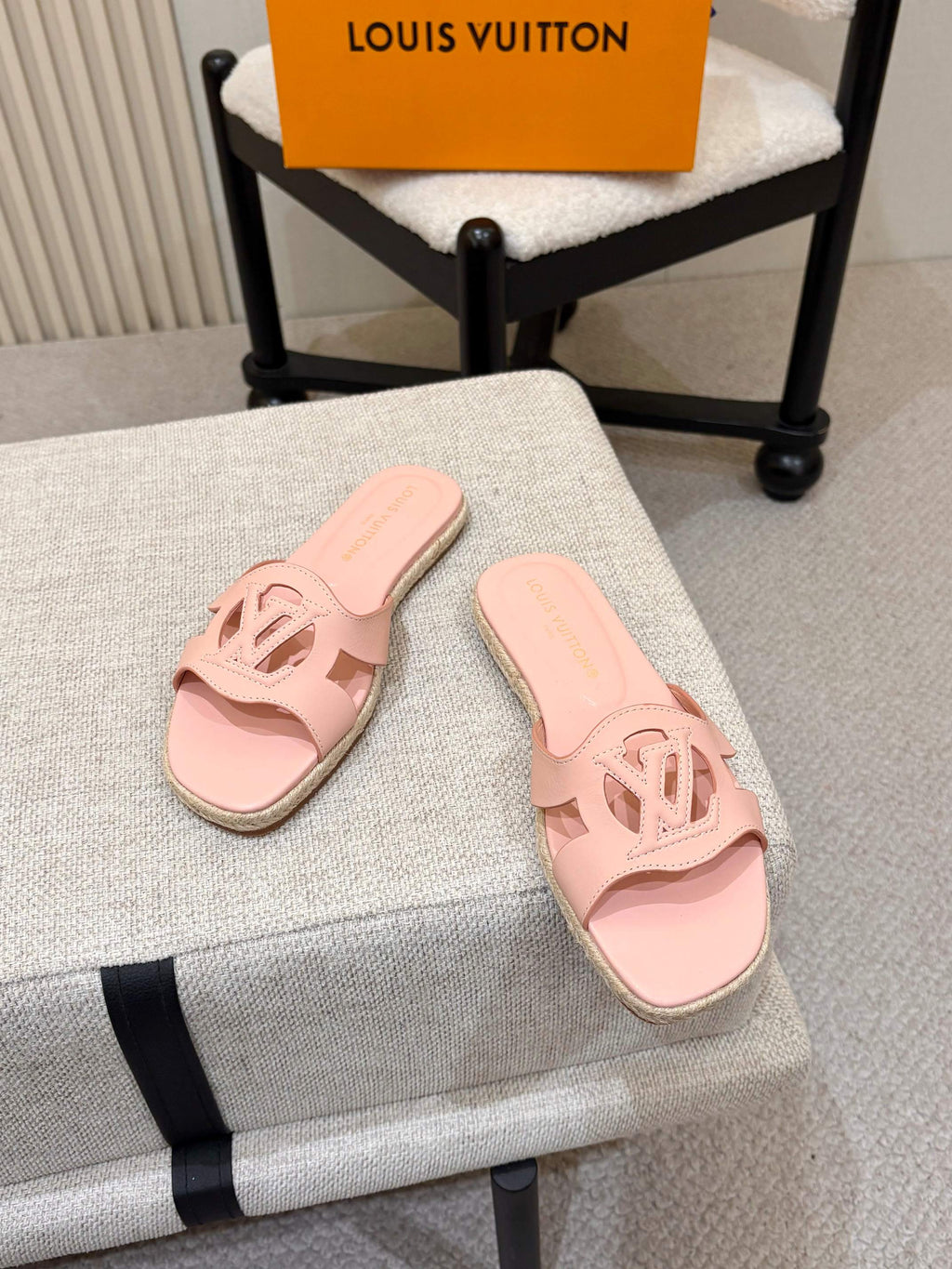 LV Isola Flat Mule Espadrille Light Pink Cowhide 847119