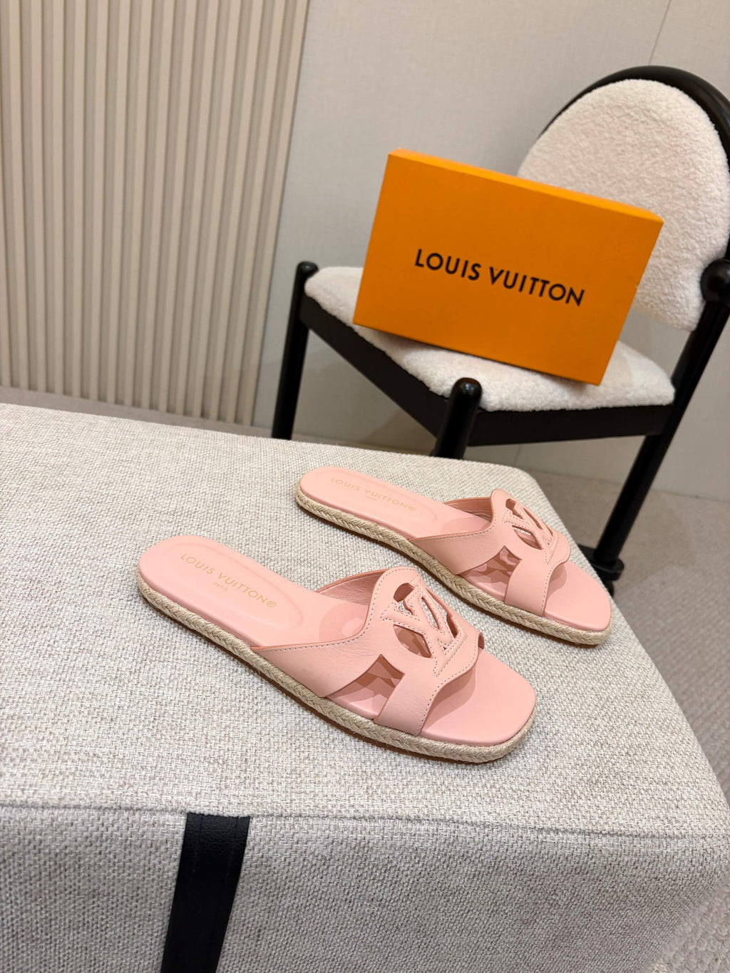 LV Isola Flat Mule Espadrille Light Pink Cowhide 847119