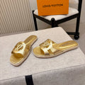 LV Isola Flat Mule Espadrille Gold Cowhide 847121