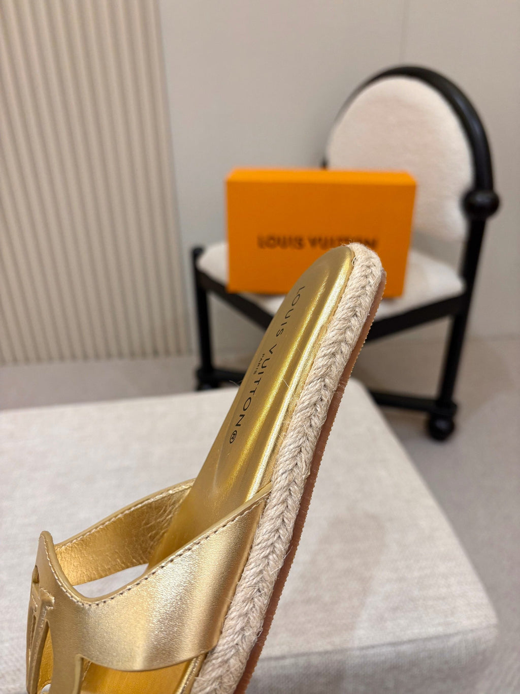 LV Isola Flat Mule Espadrille Gold Cowhide 847121
