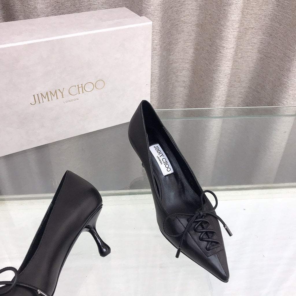 Jimmy 25 Pump High Heels 50mm Black Cowhide 240005