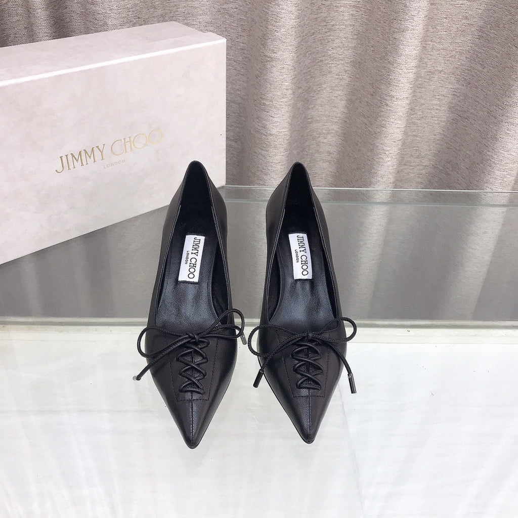 Jimmy 25 Pump High Heels 50mm Black Cowhide 240005
