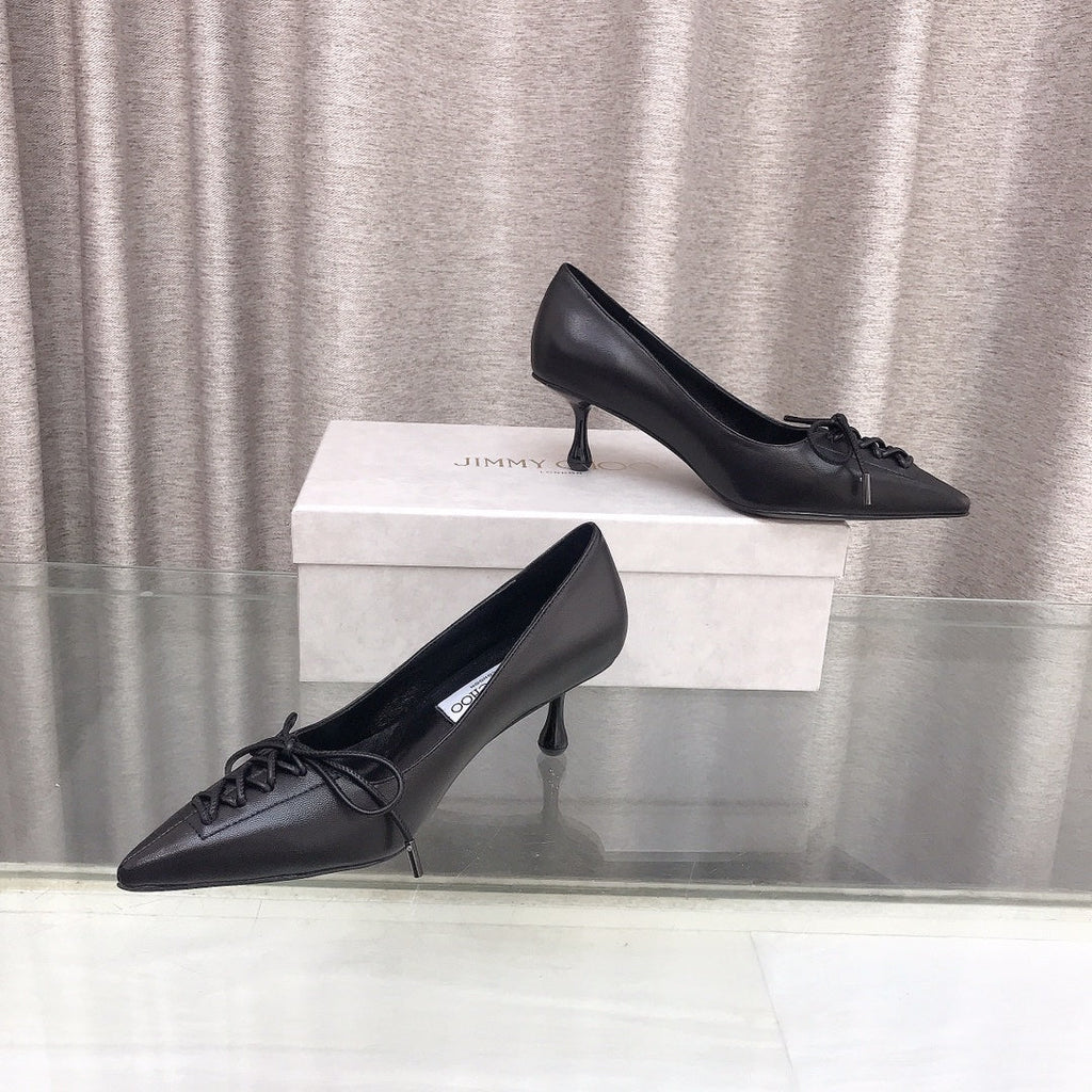 Jimmy 25 Pump High Heels 50mm Black Cowhide 240005