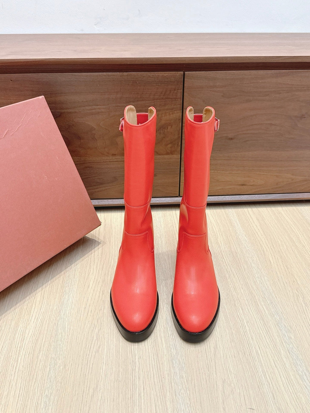 LP Lupo Mid-Calf Boot 20mm Red Cowhide Sheepskin 447740